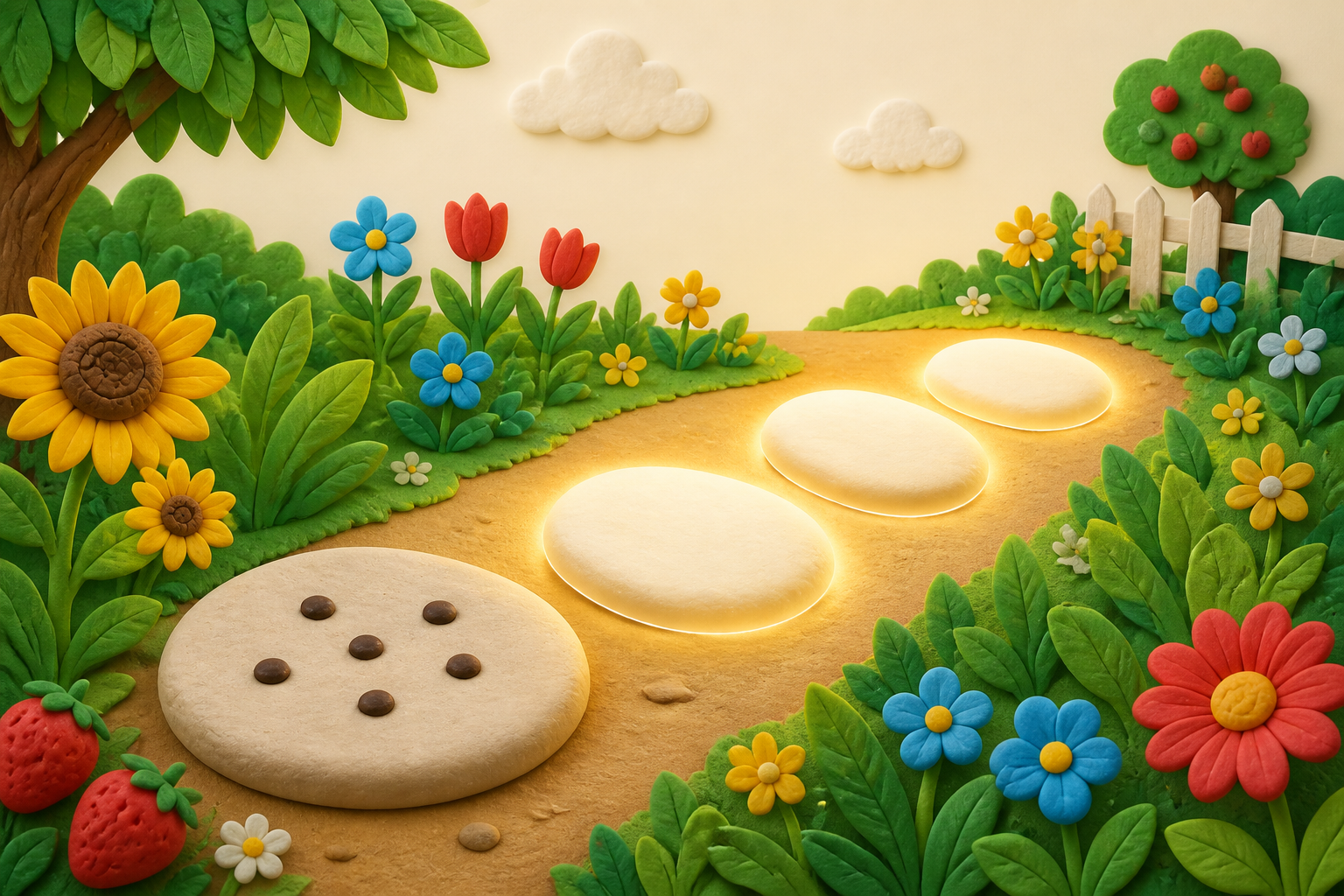 Garden stepping stones for counting on